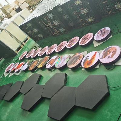 indoor outdoor shapes led display panel P4 club use hexagon shapes led display screen